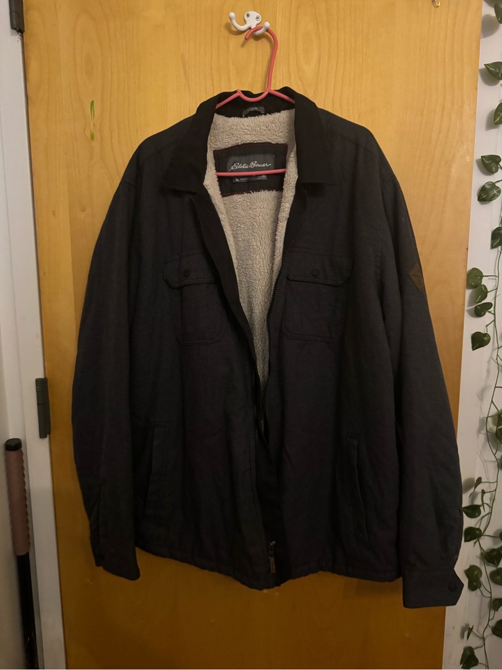 Eddie Bauer Men’s Black Sherpa-Lined Field Jacket